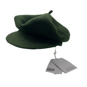 NWT & Other Stories Women Green Wool Baker Boy Hat Medium/56